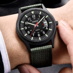 Men’s Military Army Luminous 12Hours Dial Nylon Strap Date Quartz Wrist Watch