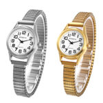 Womens Ultra Thin Easy Reader Stretch Band Watches with Elastic Strap Wristwatch