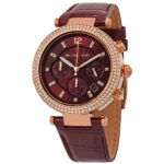 Michael Kors Parker Chronograph Quartz Crystal Red Dial Ladies Watch MK6986