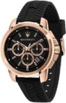 Maserati Successo R8871621012 Men’s Watch 44 mm Chronograph Rose Gold Tone NEW