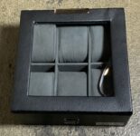 WOLF 1834 Black Stackable 6 Piece Watch Tray With Lid 309603