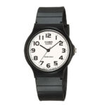 Casio MQ24-7B2, Classic Analog Watch, Black Resin, White Dial, Water Resistant