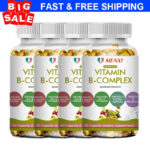 Vitamin B Complex 60 Capsules B1,B2,B3,B5,B6,B7,B9,B12, Immune Support Pills USA