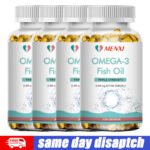 Omega 3 Fish Oil Capsules Triple Strength EPA & DHA, Burp-Less 120 sofgels