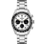 Seiko Mens  Prospex Speedtimer White Dial Stainless Steel Bracelet Watch SSC813