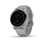 Garmin 010-02172-01 Vivoactive 4S Smartwatch Powder Gray/Stainless Bundle with