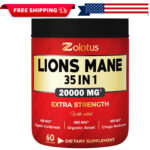 35 in 1 Lions Mane Mushroom Capsules, Equivalent 20000mg – Memory/Brain Support