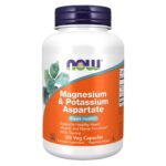 NOW FOODS Magnesium & Potassium Aspartate – 120 Veg Capsules