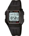 Casio F201WA-1A, Digital 10 Year Battery Chronograph Watch,Black Resin, 5 Alarms