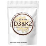 Vitamin D3 K2 Supplement Softgels, 300 Softgels