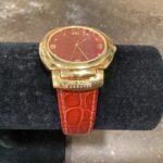 Vintage Joan Rivers Classics Ladies Wristwatch Red Leather Crocodile