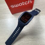 NEW✅ Swatch Touch DARK BLUE SURN101 Black Dial Navy Blue Silicone Digital Watch