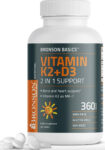 NEW-Vitamin D3 5000 IU+ K2 MK7 360 Soft gels-USA