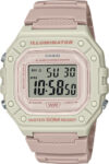 Casio W218HC-4A2V, Chronograph Watch, Pink Resin Band, Alarm, Illuminator