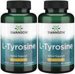 Swanson L-Tyrosine 500 mg 2X100 Caps Brain Mental Health Stress Support + Bonus