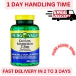 Spring Valley Calcium, Magnesium & Zinc Plus Vitamin D3 Coated Caplets, 250 Ct