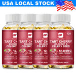 Tart Cherry Extract Capsules with Celery Seed Uric Acid Cleanse Muscle Recovery