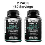 MEGA V-1 Multivitamin Tablets – Daily Vitamin Minerals with Probiotics – 2 Pack