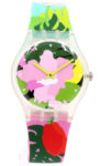 Swiss Swatch Originals TROPICAL GARDEN Silicone Women Watch 40mm SUOK132 $85