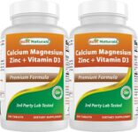 2 Pack Best Naturals Calcium Magnesium Zinc with Vitamin D3, 300 Tablets