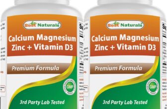 2 Pack Best Naturals Calcium Magnesium Zinc with Vitamin D3, 300 Tablets