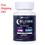 Healthfare Melatonin 20mg | 150 Tablets | Complex With L-Theanine, Valerian Root