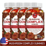 1/2/4x Mushroom Complex Supplement, Lions Mane, Reishi, Shiitake, Immune Gummies