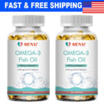 Omega 3 Fish Oil Capsules 3x Strength 3600mg EPA & DHA, Highest Potency 2 Packs