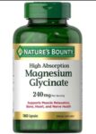 Nature’s Bounty Magnesium Glycinate 240mg for Muscle Relaxation 180ct Exp: 06/26