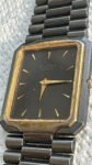 Vintage 1990’s Bulova 2 toned quartz rectangle watch runs great 90m16 RUNS GREAT