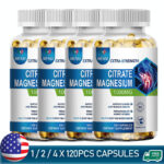 120Caps Magnesium Citrate Capsules 1000mg Per Serving – Highest Potency Capsules