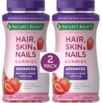 2 Pack Hair Skin Nails 160 (2×80) Gummies 6000mcg Double Biotin Vitamin C and E