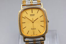 New Batt [Exc+5] Vintage SEIKO Dolce 9521-5120 Quartz Gold Mens Watch From JAPAN