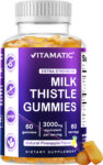 Vitamatic Milk Thistle Gummies – 3000 mg Equivalent –  60 Pectin Based Gummies