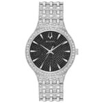 Bulova Men’s Phantom Quartz Swarovski Crystal Accents Silver Watch 40MM 96A227