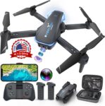 Mini Drone with Camera HD 1080P Foldable Quadcopter with 2 Batteries – black