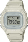 Casio W218HC-8AV, Chronograph Watch, White Resin Band, Alarm, Illuminator