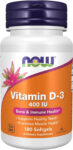 Vitamin D-3 400 IU, Strong Bones*, Structural Support*, 180 Ct