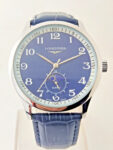 SUPERB LONGINES MOONPHASE QUARTZ BLUE DAIL LEATHER BAND MEN’S WRIST WATCH