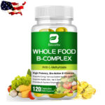 US Vitamin B Complex 120 Capsules B1,B2,B3,B5,B6,B7,B9,B12, Immune Support Pills