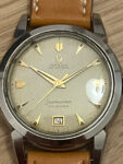 Vintage Omega Seamaster Calendar two-tone guilloche dial 2627 353 bumper caliber