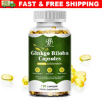 Organic Ginkgo Biloba 500mg, Ginko Biloba Leaf,Memory & Concentration 120 Caps