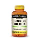 Mason Natural Ginkgo Biloba – Mental Alertness, Optimal Brain Function, 180 Caps