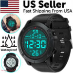 Waterproof Digital Sports Watch Military Tactical LED Backlight Wristwatch Men