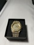 Hip Hop Luxury Fully Ice out Men’s Watch Custom Bling Iced VVS Simulated Gold