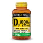 Mason Natural Vitamin D3 25mcg 1000IU Fish Oil Strengthens Bones, 300 Softgels