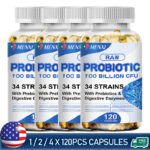 34 Strains with 100 Billion Probiotics CFU Probiotic Capsules Digestive Support