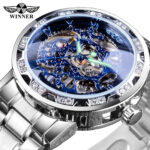 Luxury Men’s Automatic Mechanical Stainless Steel Watch Business Hollow Skeleton