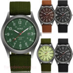 Men’s Military Army Luminous 24Hours Dial Nylon Strap Date Quartz Wrist Watch US