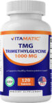 Vitamatic TMG Supplements 1000mg – Trimethylglycine – Betaine Anhydrous – 120 Ta